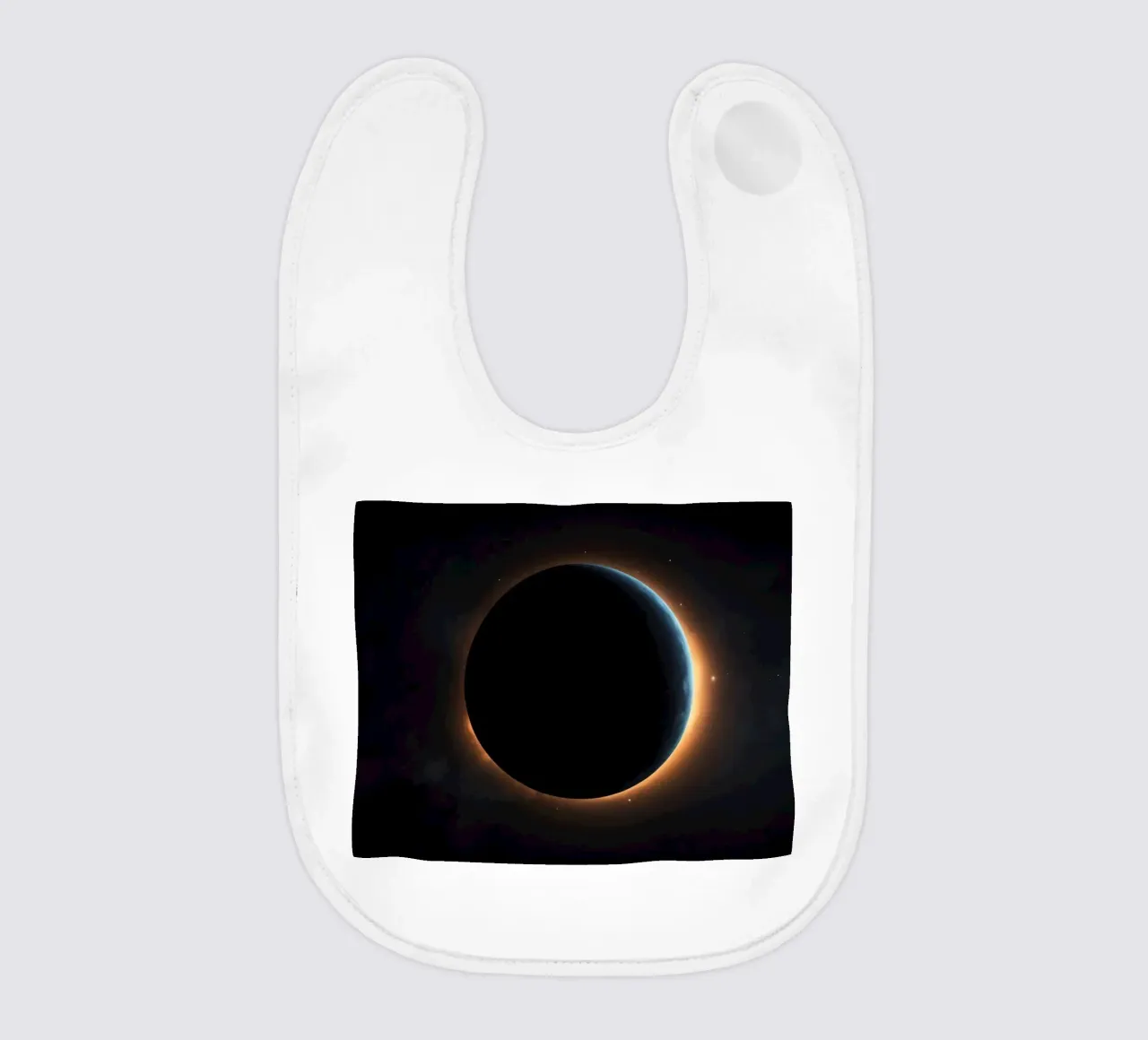 Celestial event featuring a solar eclipse with radiant coron baby bib by DesignDoodle