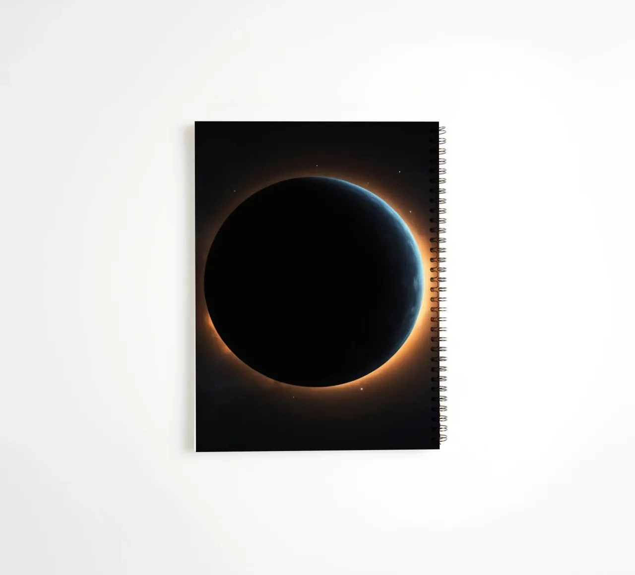Celestial event featuring a solar eclipse with radiant coron spiral notebook by DesignDoodle