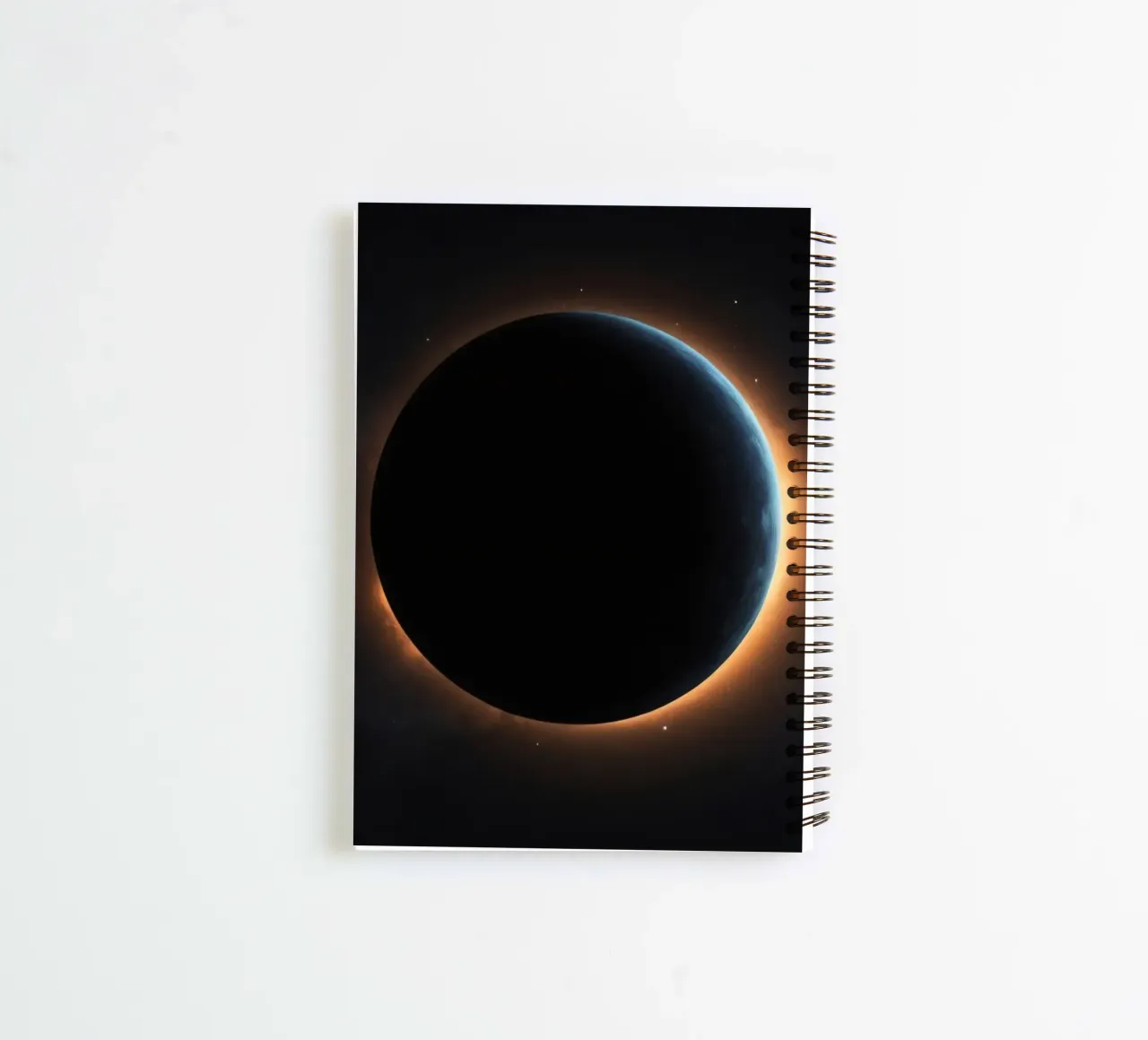 Celestial event featuring a solar eclipse with radiant coron spiral notebook by DesignDoodle
