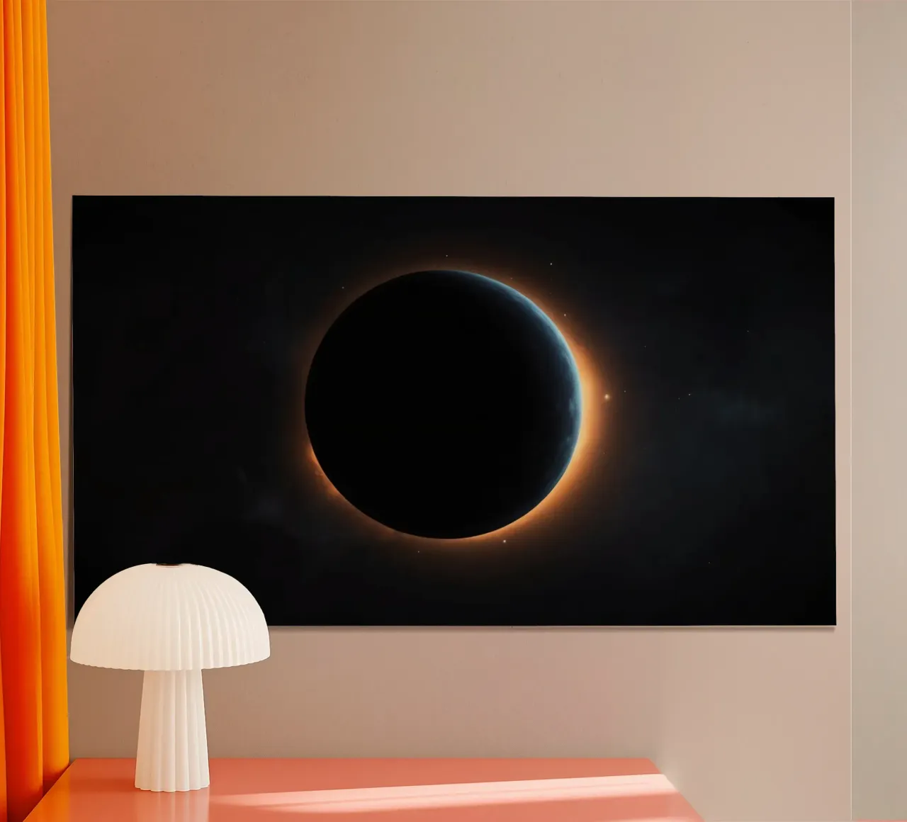 Acontecimiento celeste con un eclipse solar con corona radiante hahnemühle de DesignDoodle