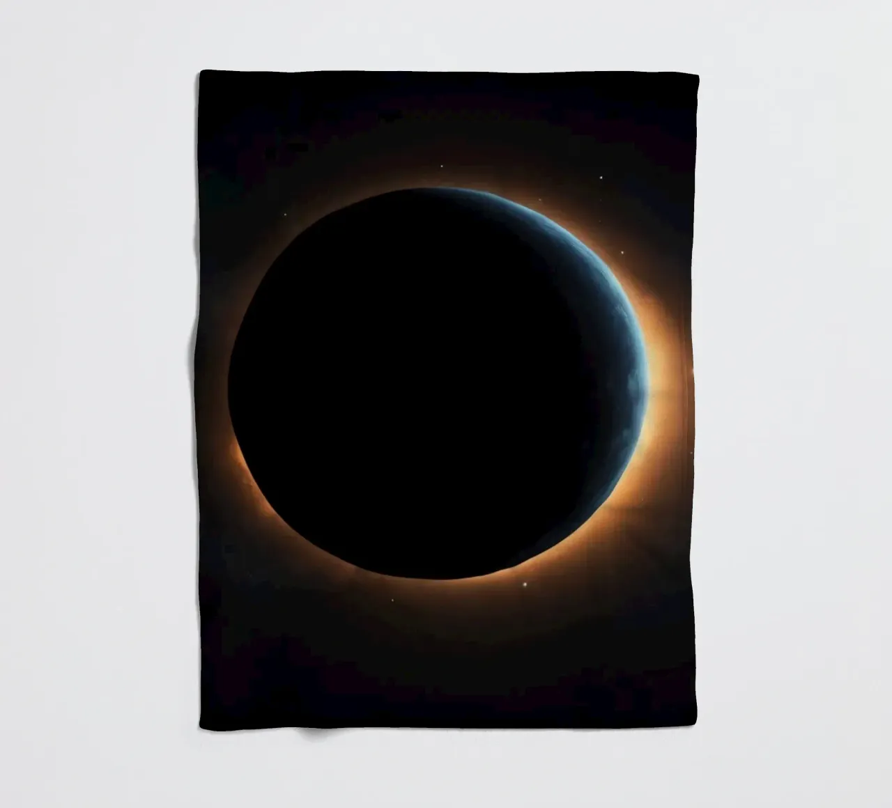 Celestial event featuring a solar eclipse with radiant coron fleece blanket by DesignDoodle