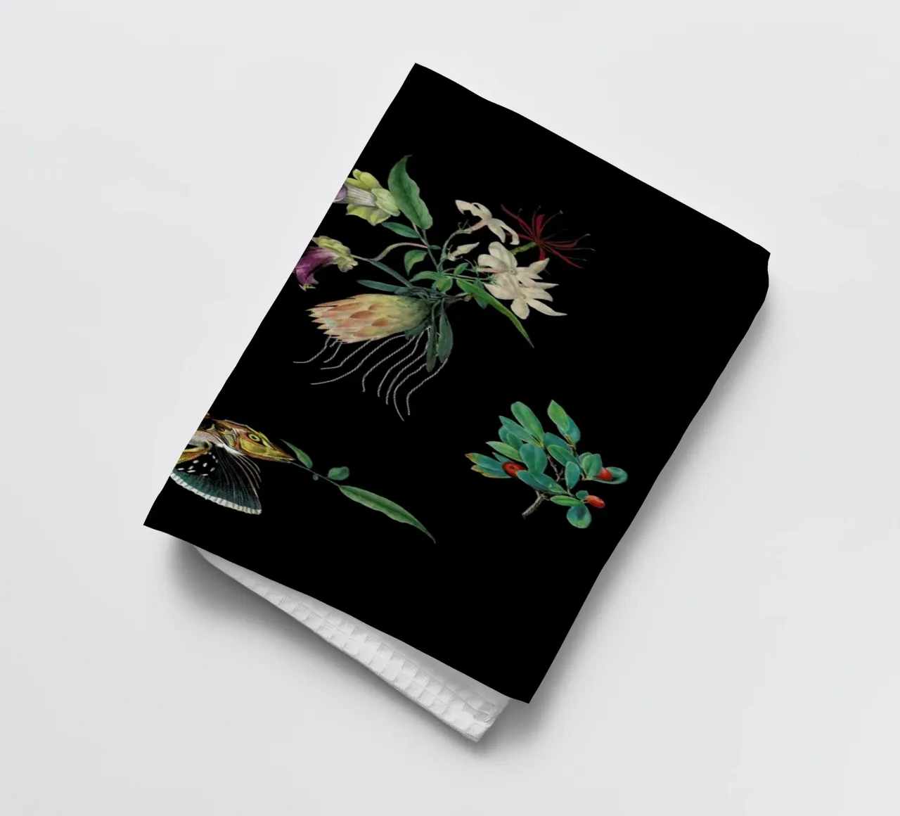 Flowerfish tea towel by The Gently Unfurling Sneak