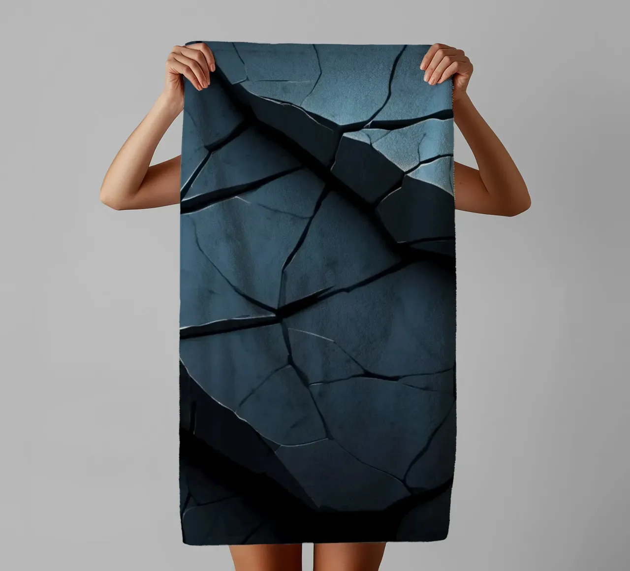 Abstract cracked surface creating a stunning textured art towel by DesignDoodle