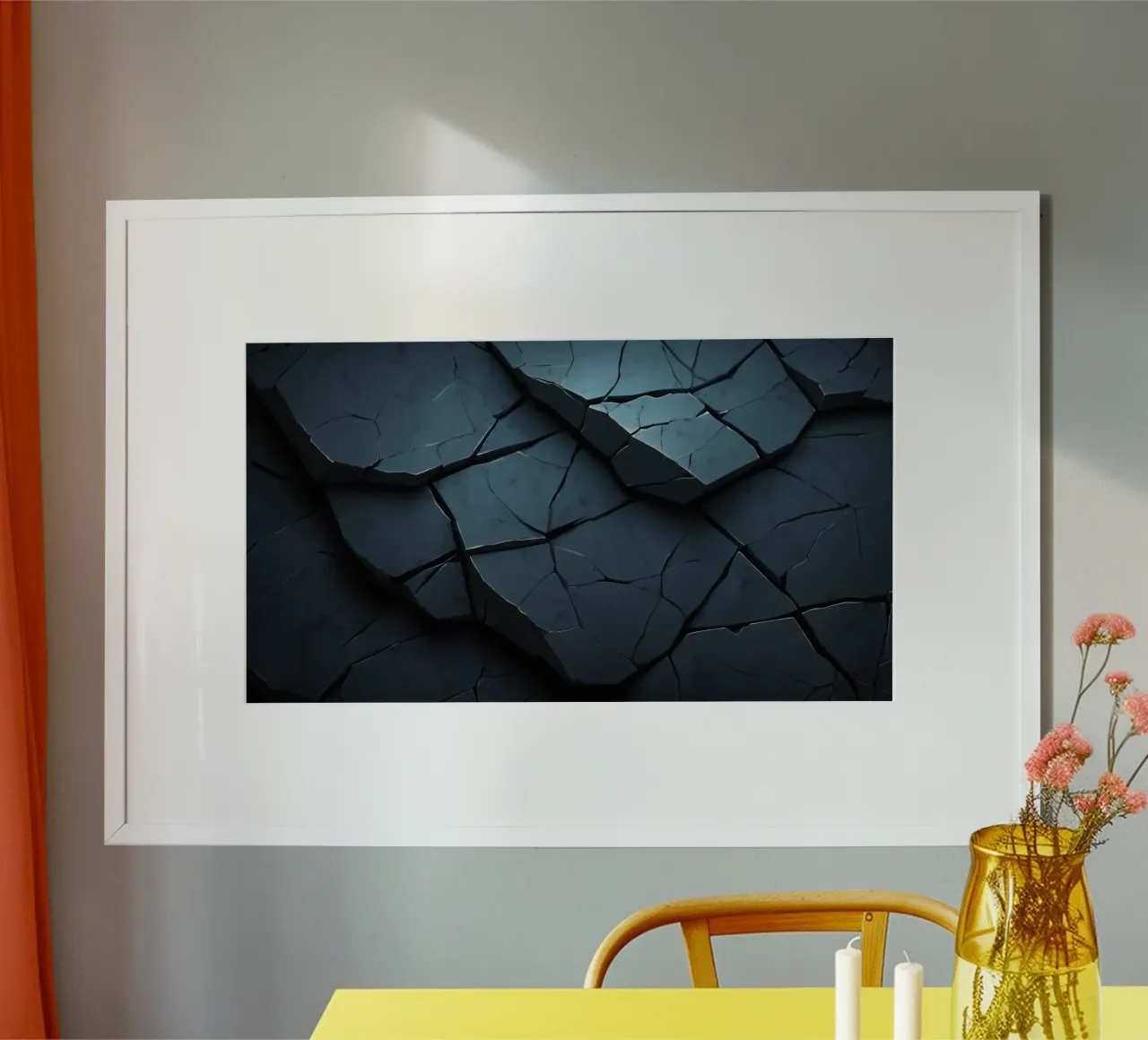 Surface craquelée abstraite créant un art texturé étonnant poster de DesignDoodle