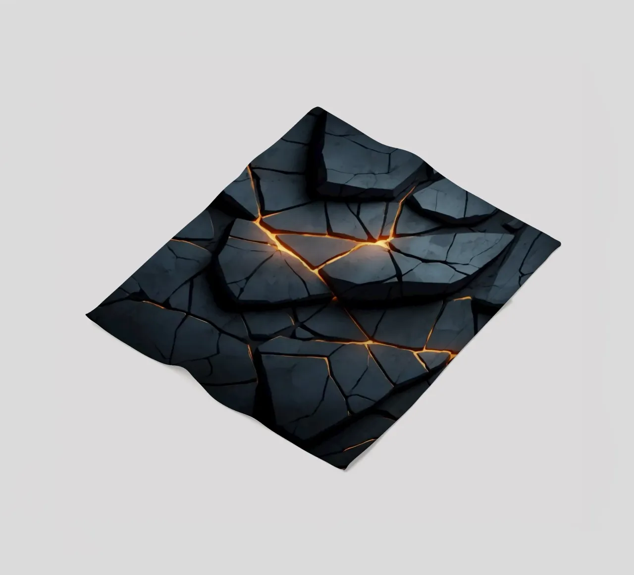 cracks in a dark surface create an intriguing abstract back fleece blanket by DesignDoodle