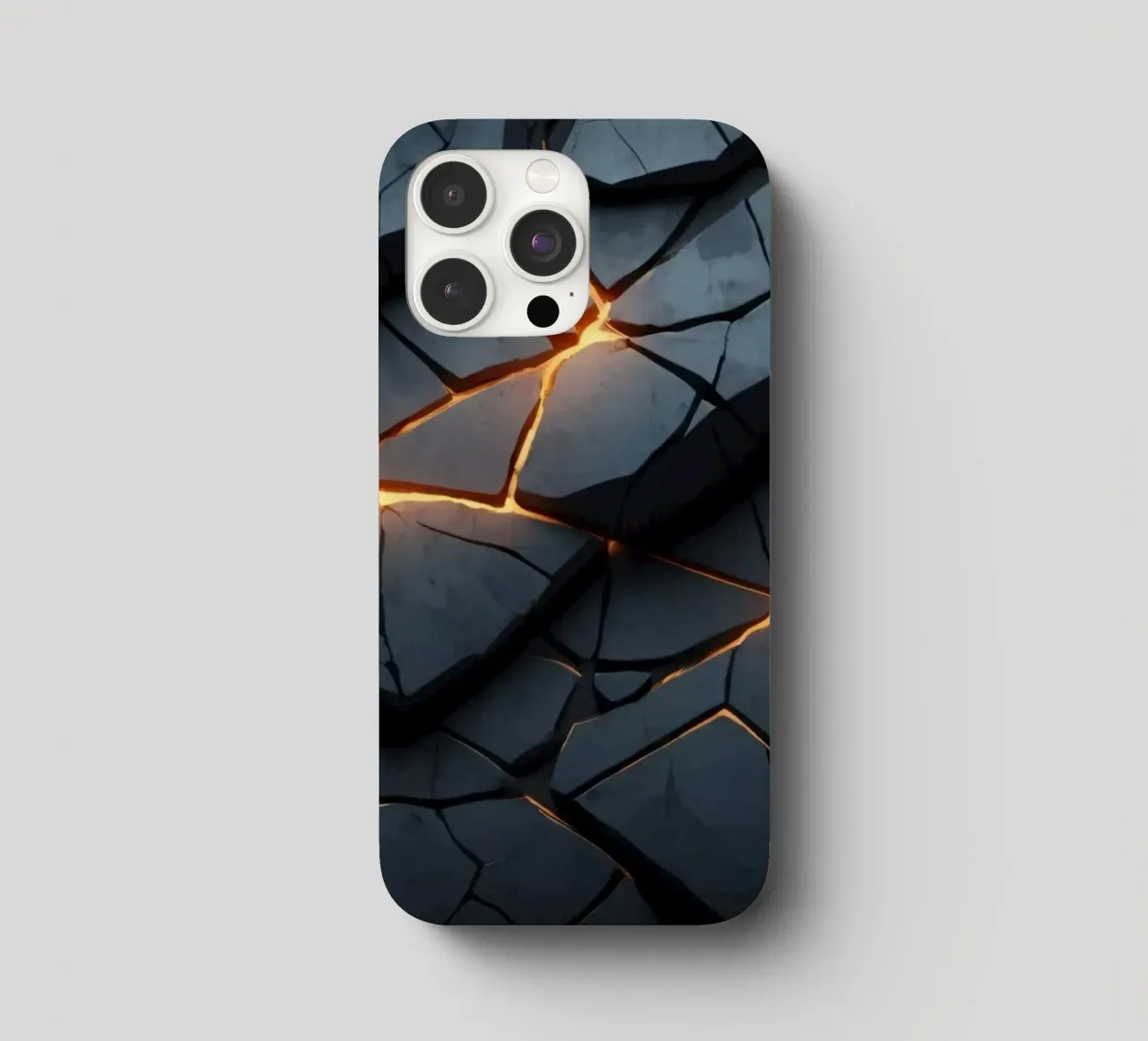 cracks in a dark surface create an intriguing abstract back iphone case by DesignDoodle