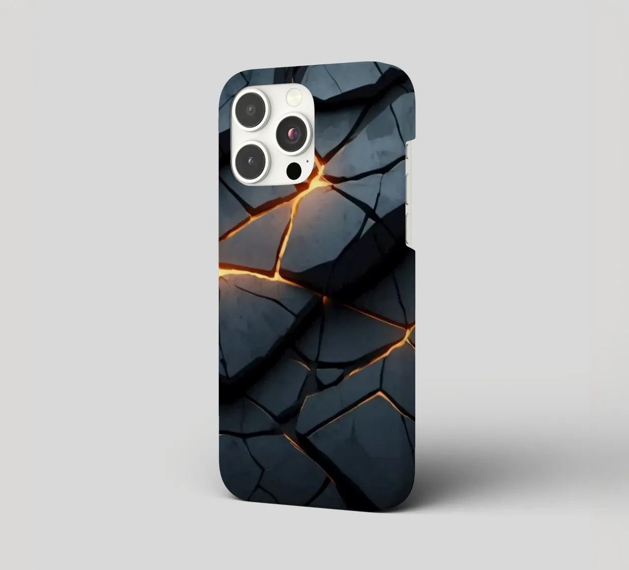 cracks in a dark surface create an intriguing abstract back iphone case by DesignDoodle