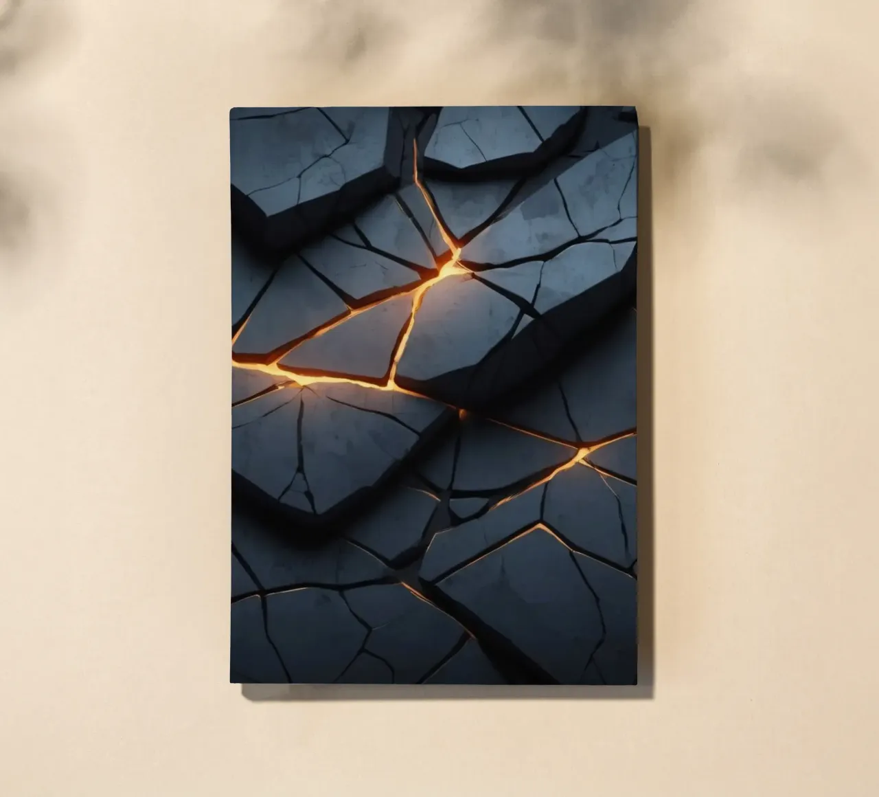 cracks in a dark surface create an intriguing abstract back notebook by DesignDoodle