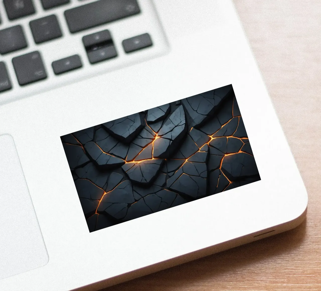 cracks in a dark surface create an intriguing abstract back sticker by DesignDoodle