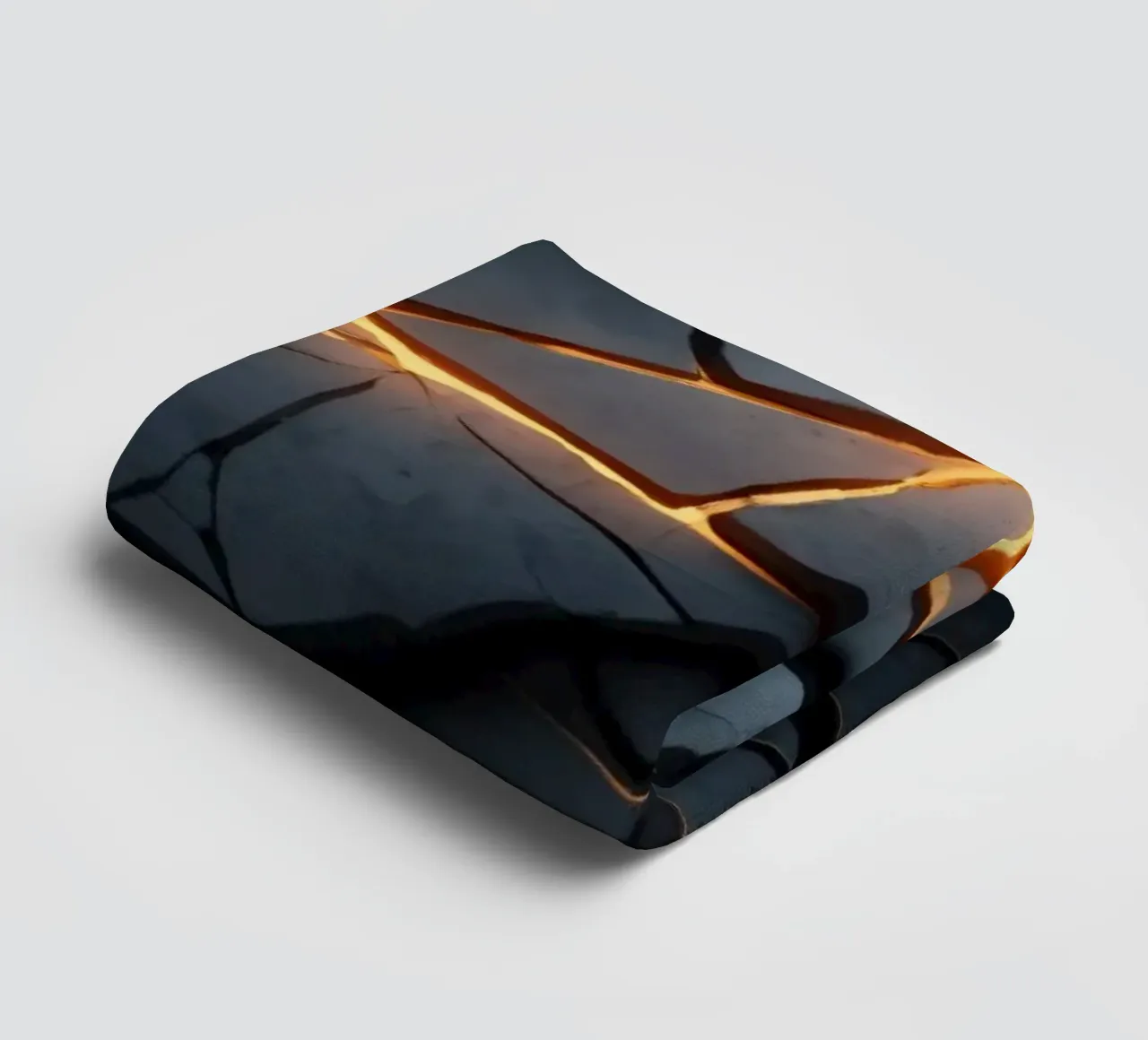 cracks in a dark surface create an intriguing abstract back towel by DesignDoodle