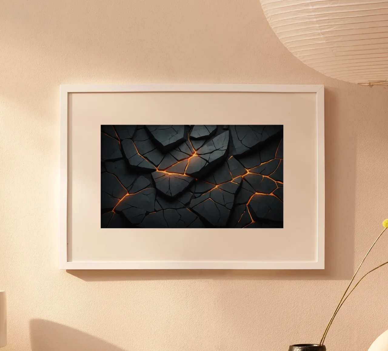 cracks in a dark surface create an intriguing abstract back hahnemühle by DesignDoodle