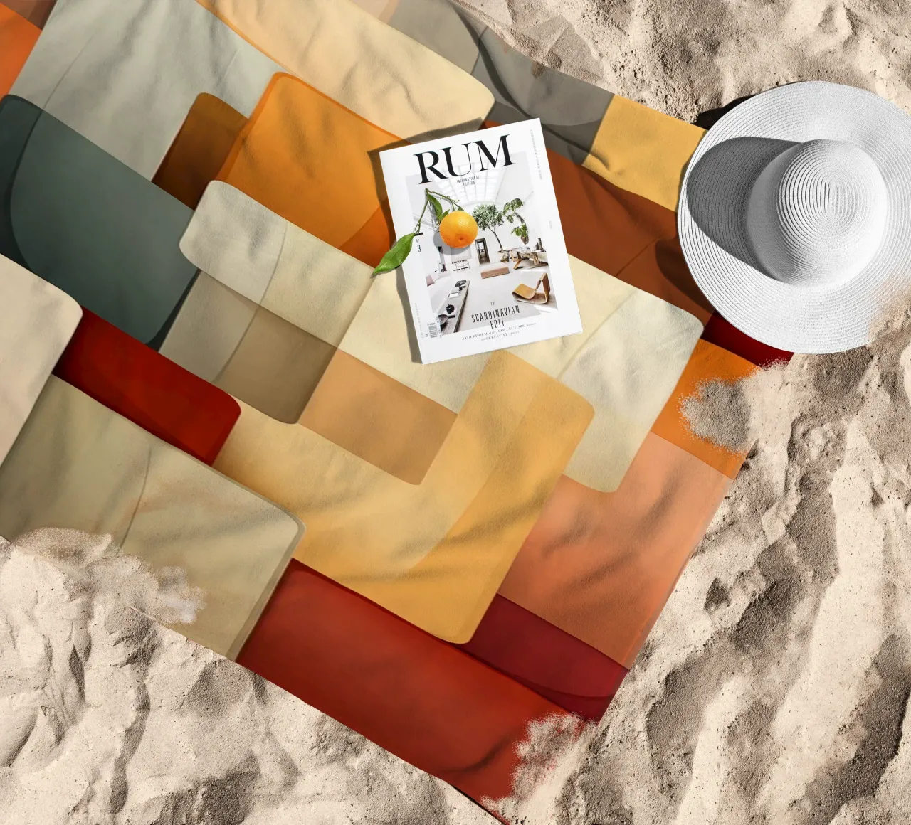 Superfici astratte dai colori caldi telo mare da Imagine