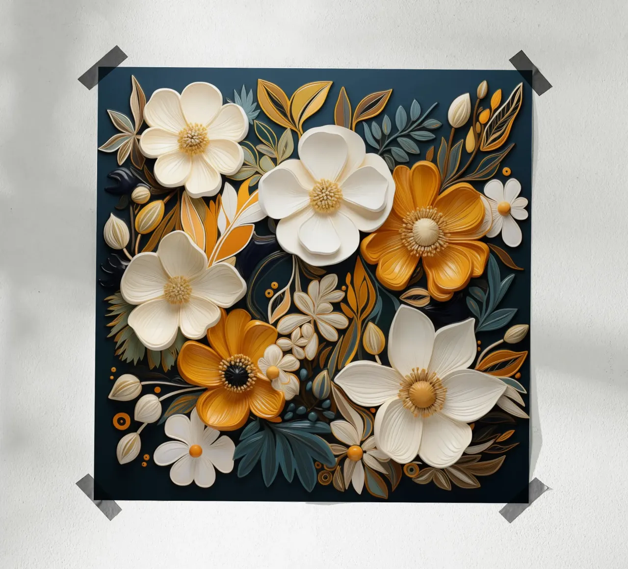 Fiori secchi poster con telaio in plastica da Imagine