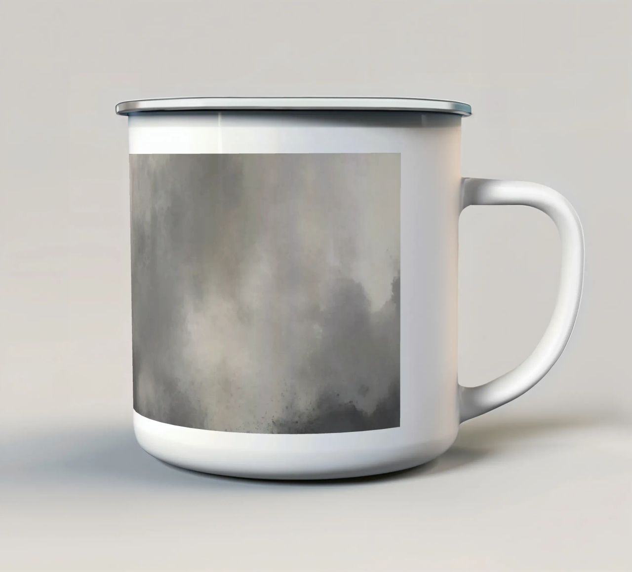Dynamisch abstract behang met wervelende wolken en sof emaille mok van DesignDoodle