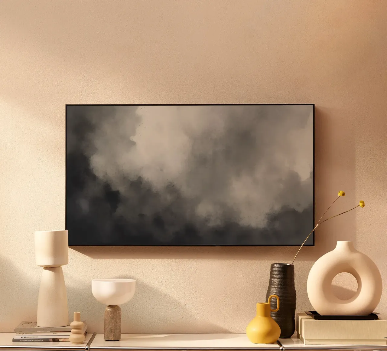 Dynamic abstract wallpaper featuring swirling clouds and sof alu-dibond by DesignDoodle