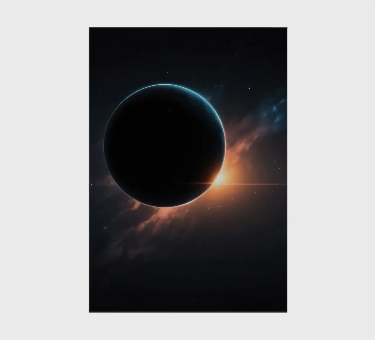 Donker hemellichaam omringd door levendige kosmische elementen notitieboek van DesignDoodle