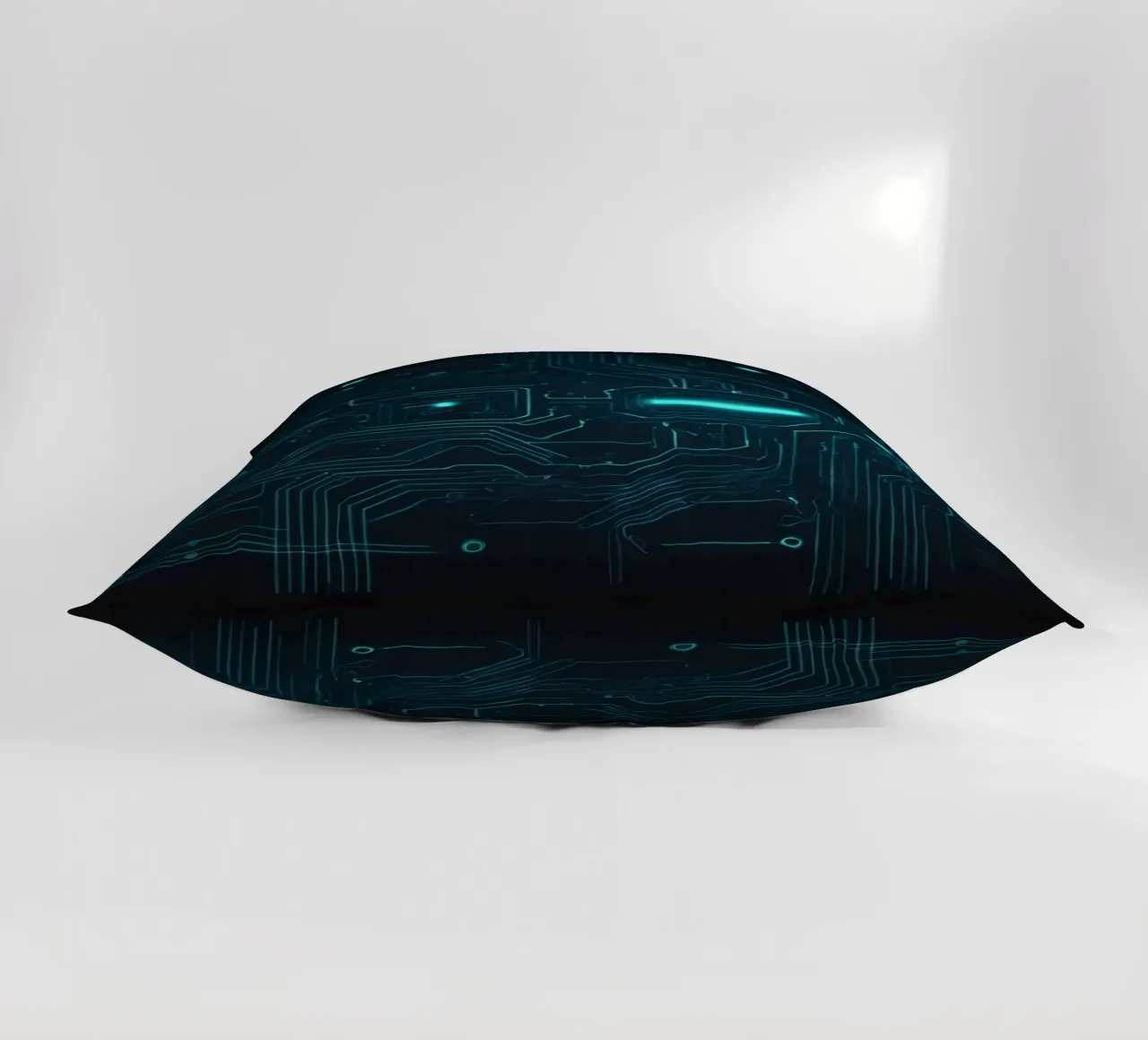 Intricate abstract background design featuring glowing lines decorative cushion by DesignDoodle