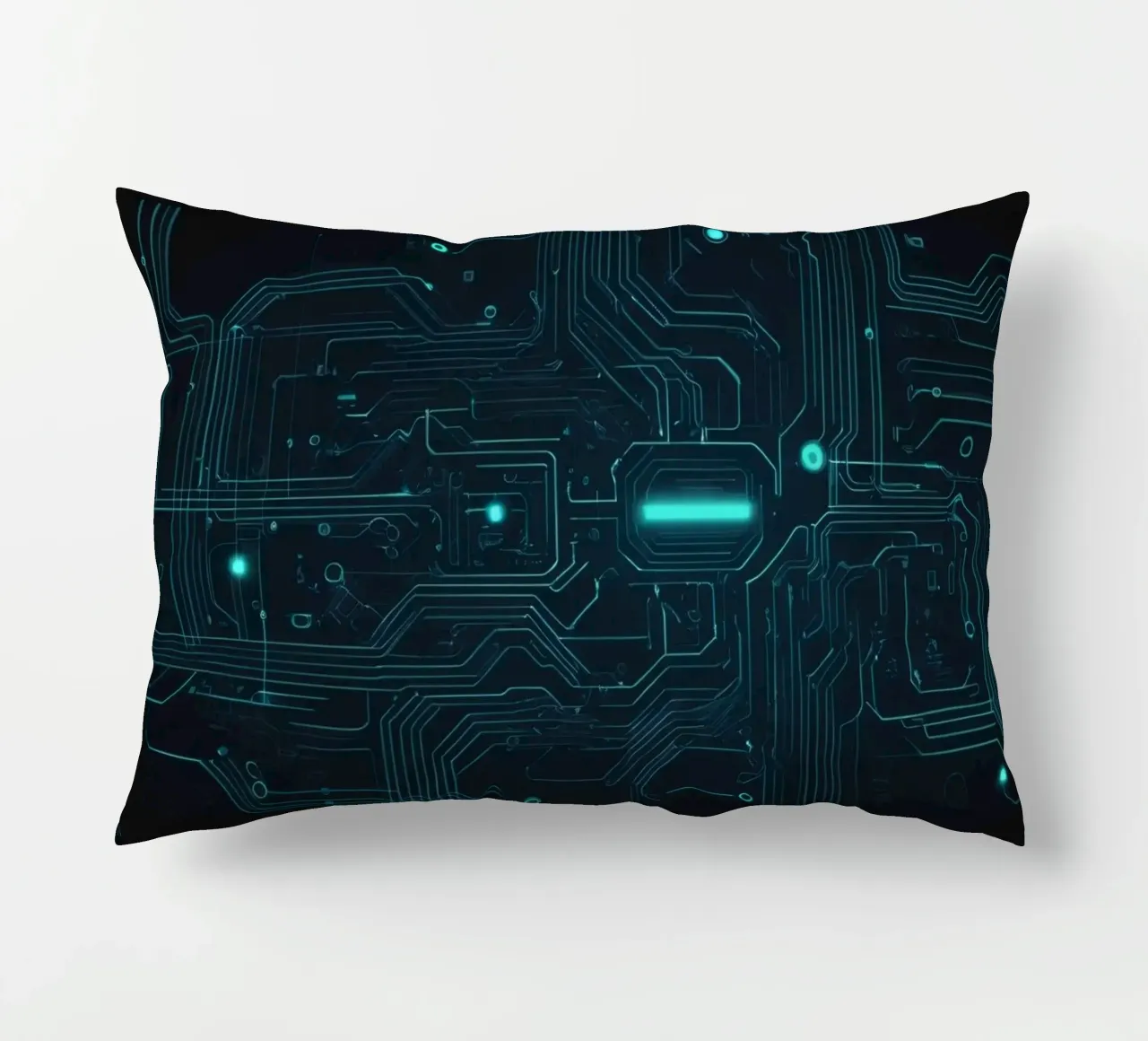 Intricate abstract background design featuring glowing lines decorative cushion by DesignDoodle