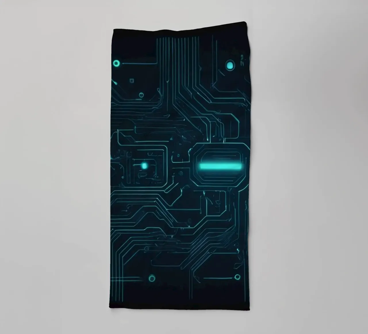 Fond abstrait complexe avec des lignes lumineuses serviette de bain de DesignDoodle