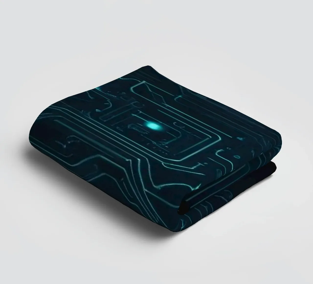 Intricate abstract background design featuring glowing lines towel by DesignDoodle