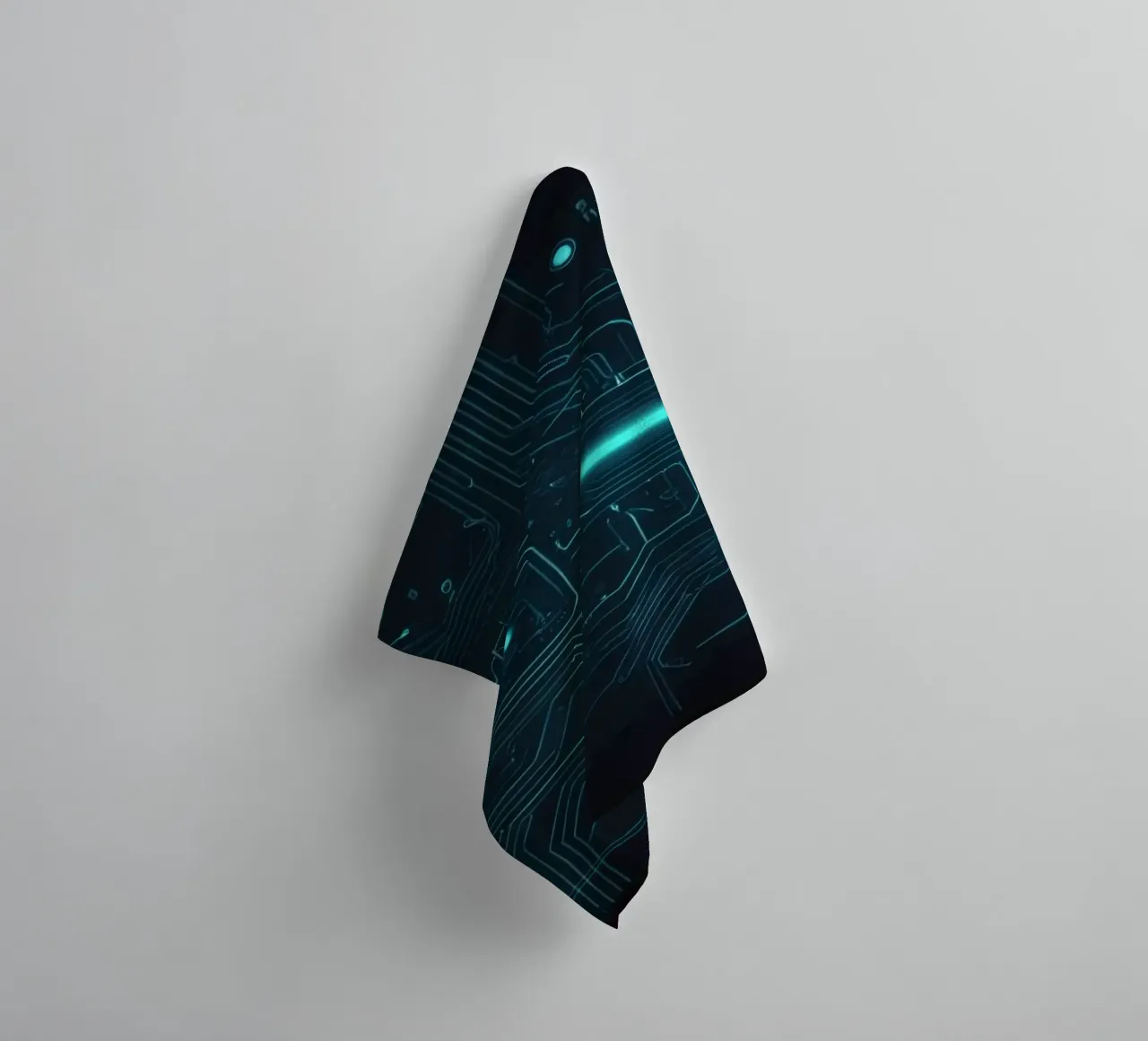 Intricate abstract background design featuring glowing lines towel by DesignDoodle