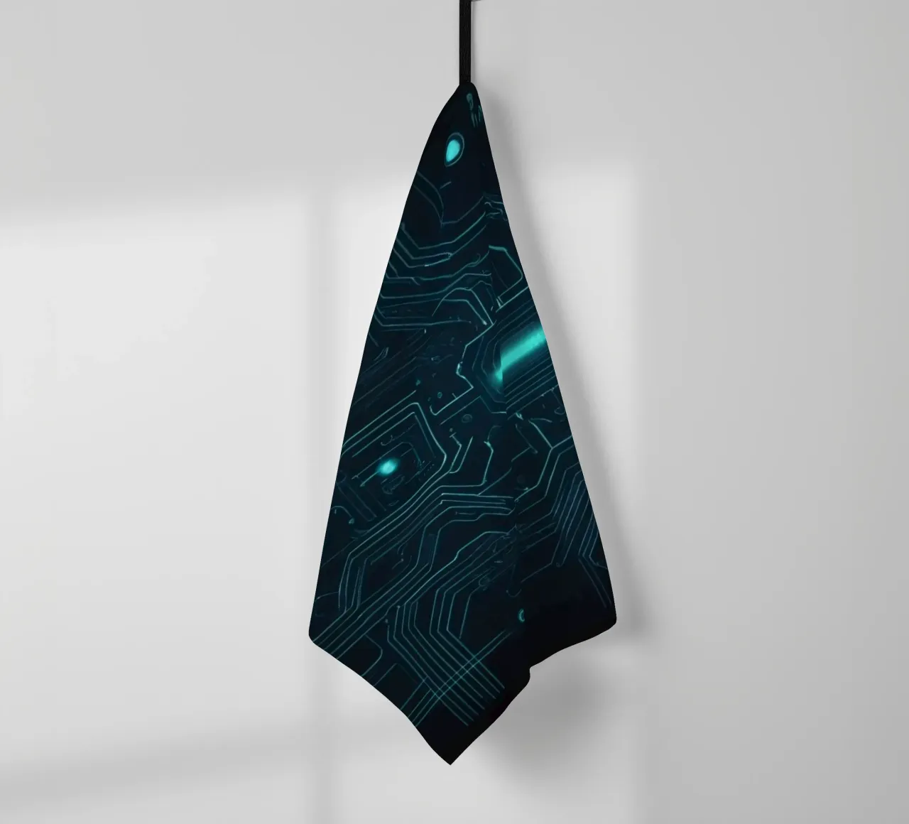 Fond abstrait complexe avec des lignes lumineuses torchon de DesignDoodle