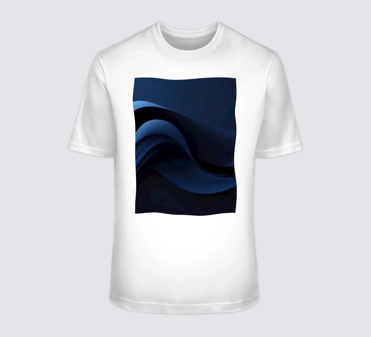Waves of deep blue create a soothing abstract background t-shirt by DesignDoodle