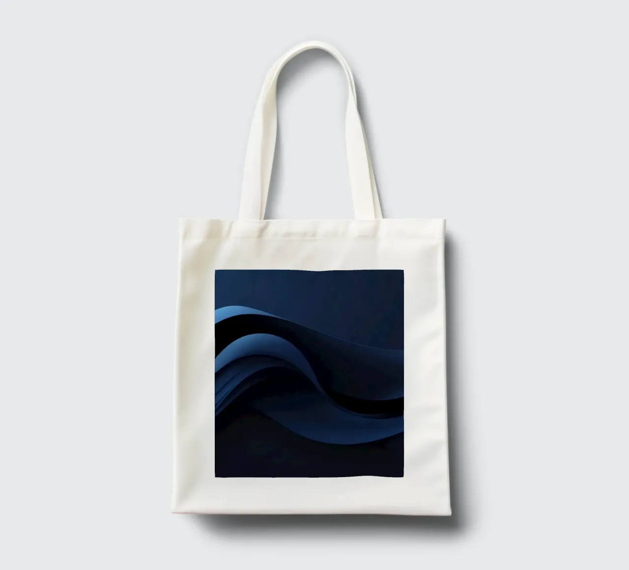 Waves of deep blue create a soothing abstract background tote bag by DesignDoodle