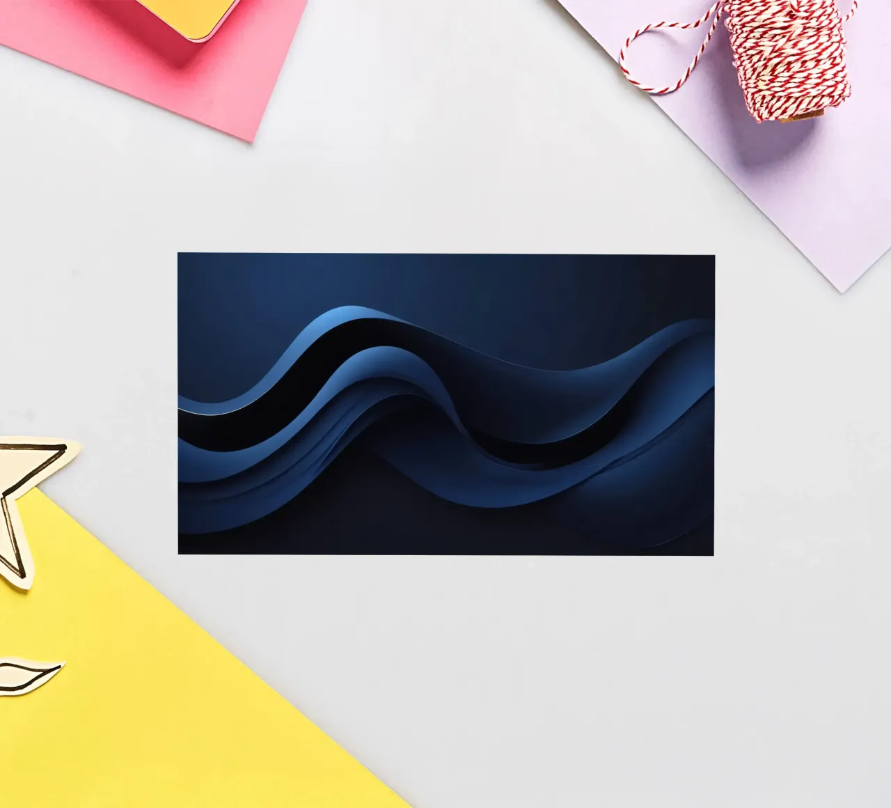 Waves of deep blue create a soothing abstract background sticker by DesignDoodle