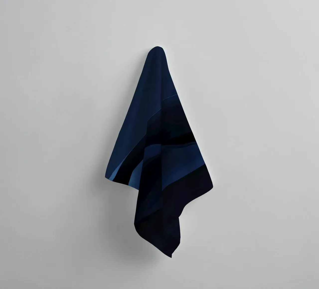 Waves of deep blue create a soothing abstract background towel by DesignDoodle