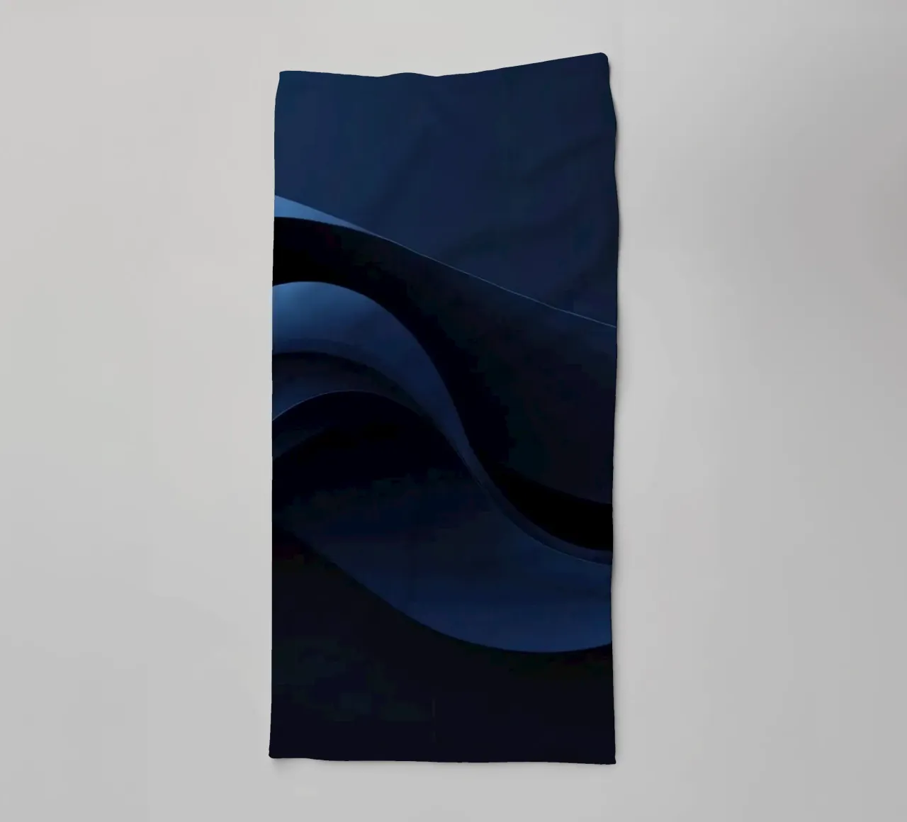 Waves of deep blue create a soothing abstract background towel by DesignDoodle