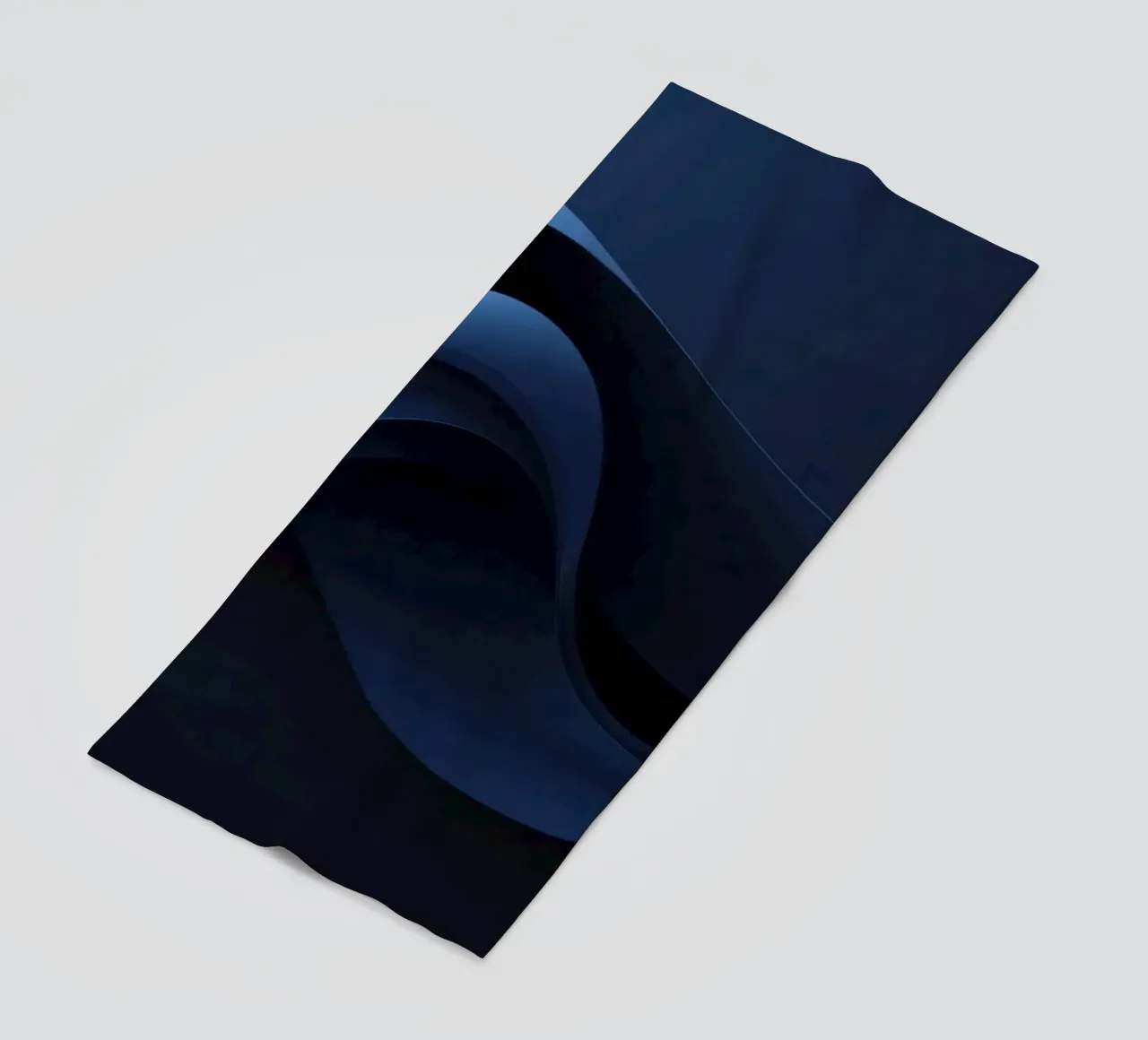 Waves of deep blue create a soothing abstract background beach towel by DesignDoodle