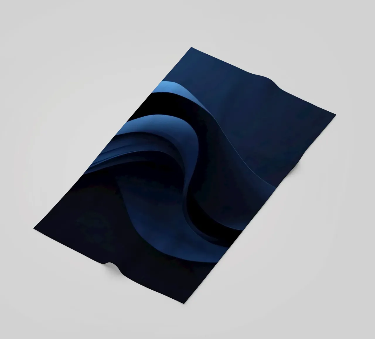 Waves of deep blue create a soothing abstract background beach towel by DesignDoodle