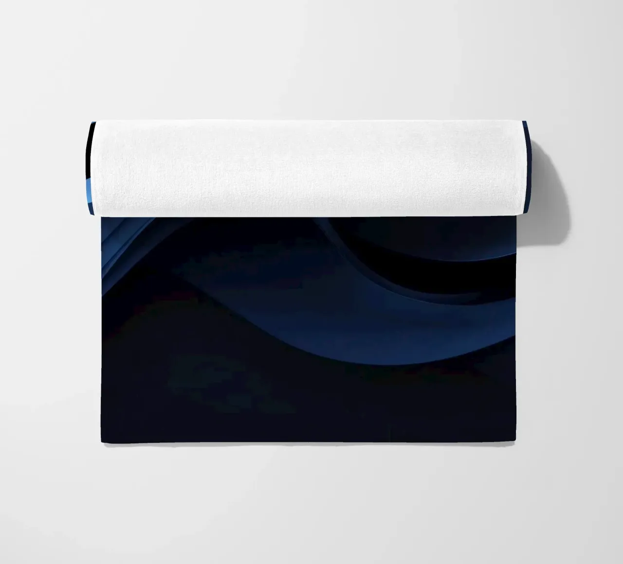 Waves of deep blue create a soothing abstract background beach towel by DesignDoodle