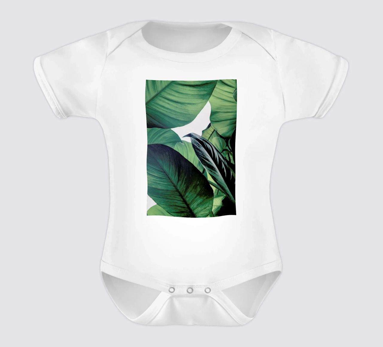 Light Shines Through short-sleeve baby romper by Flora & Fauna