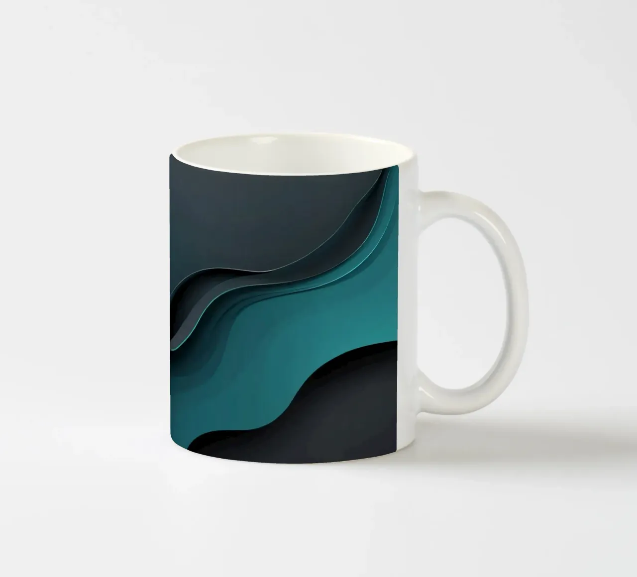 Elegante carta da parati astratta con curve morbide tazza in ceramica da DesignDoodle