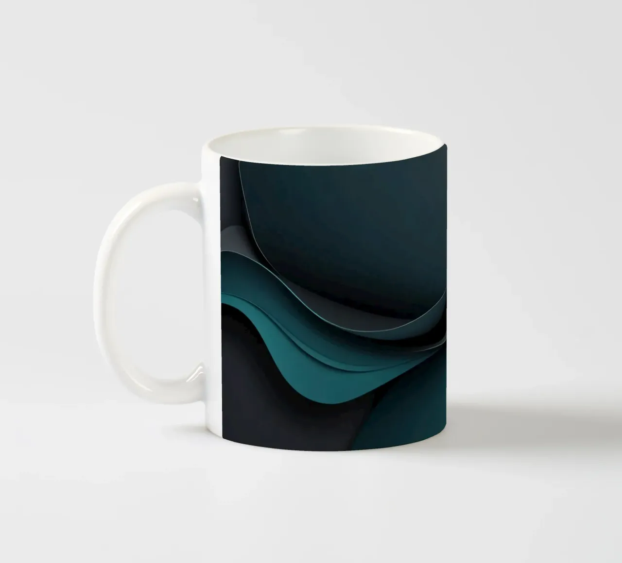 Elegante carta da parati astratta con curve morbide tazza in ceramica da DesignDoodle