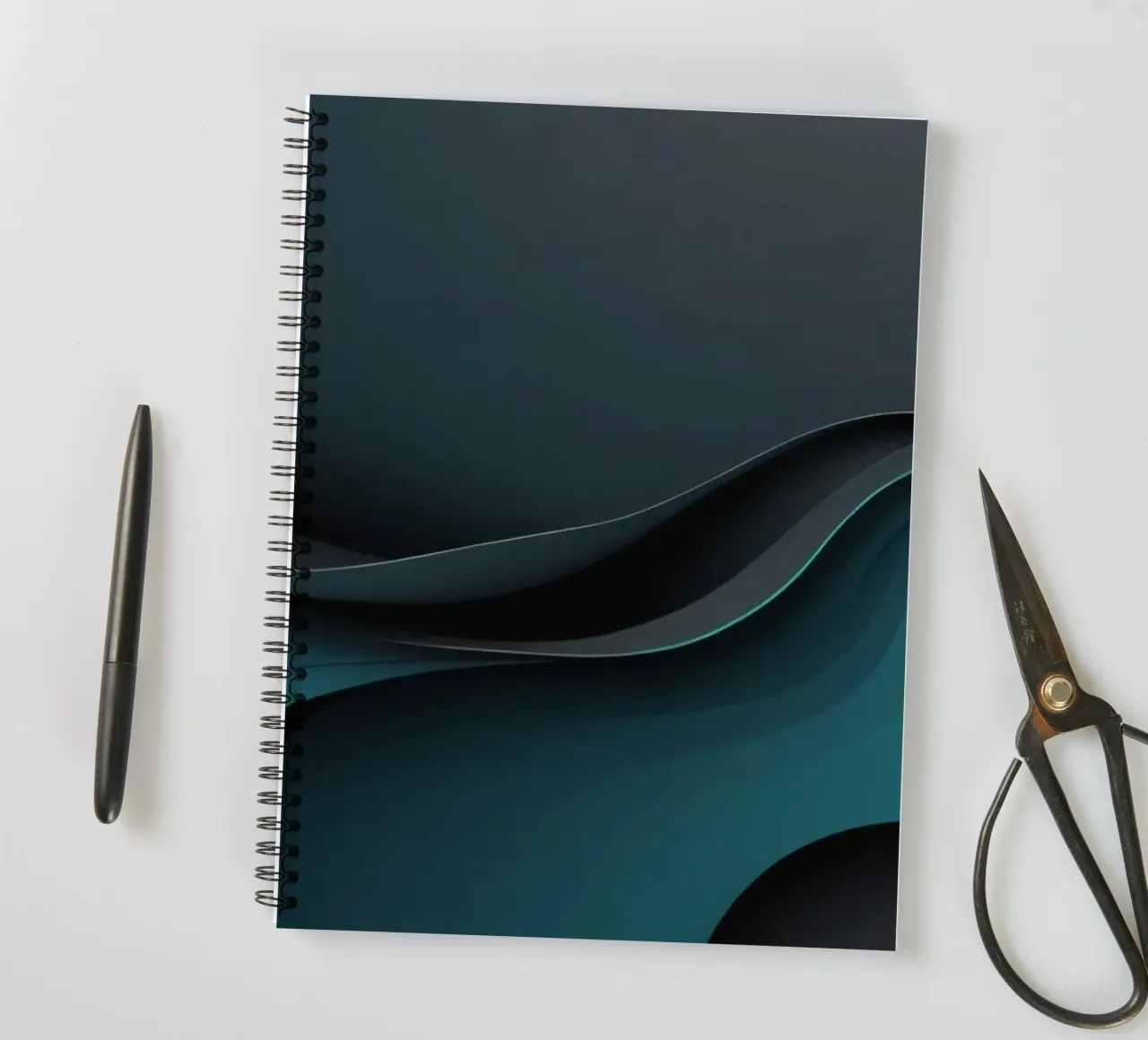 Elegant abstract wallpaper design with smooth curves spiral notebook by DesignDoodle