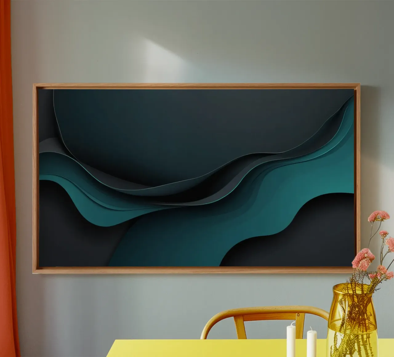Elegant abstract wallpaper design with smooth curves canvas by DesignDoodle
