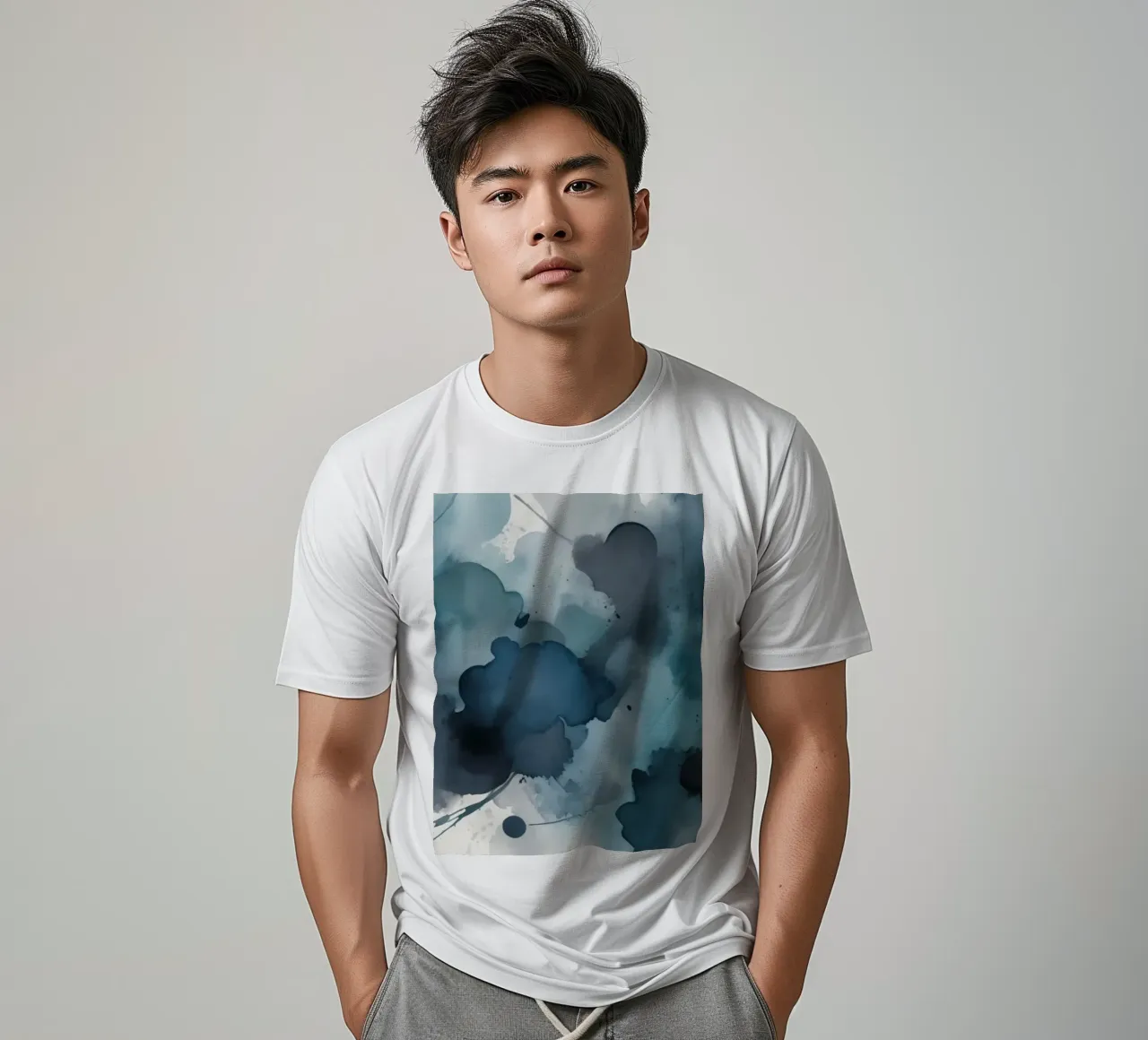 Colorful abstract background design with dynamic brush strok t-shirt by DesignDoodle