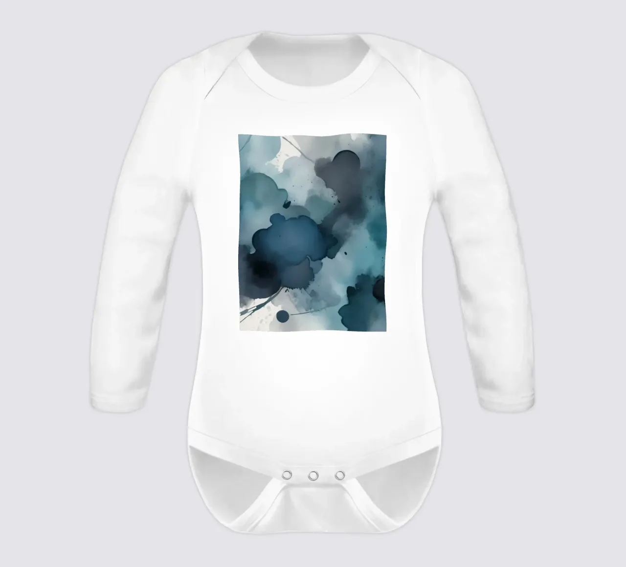 Colorful abstract background design with dynamic brush strok long-sleeve baby romper by DesignDoodle