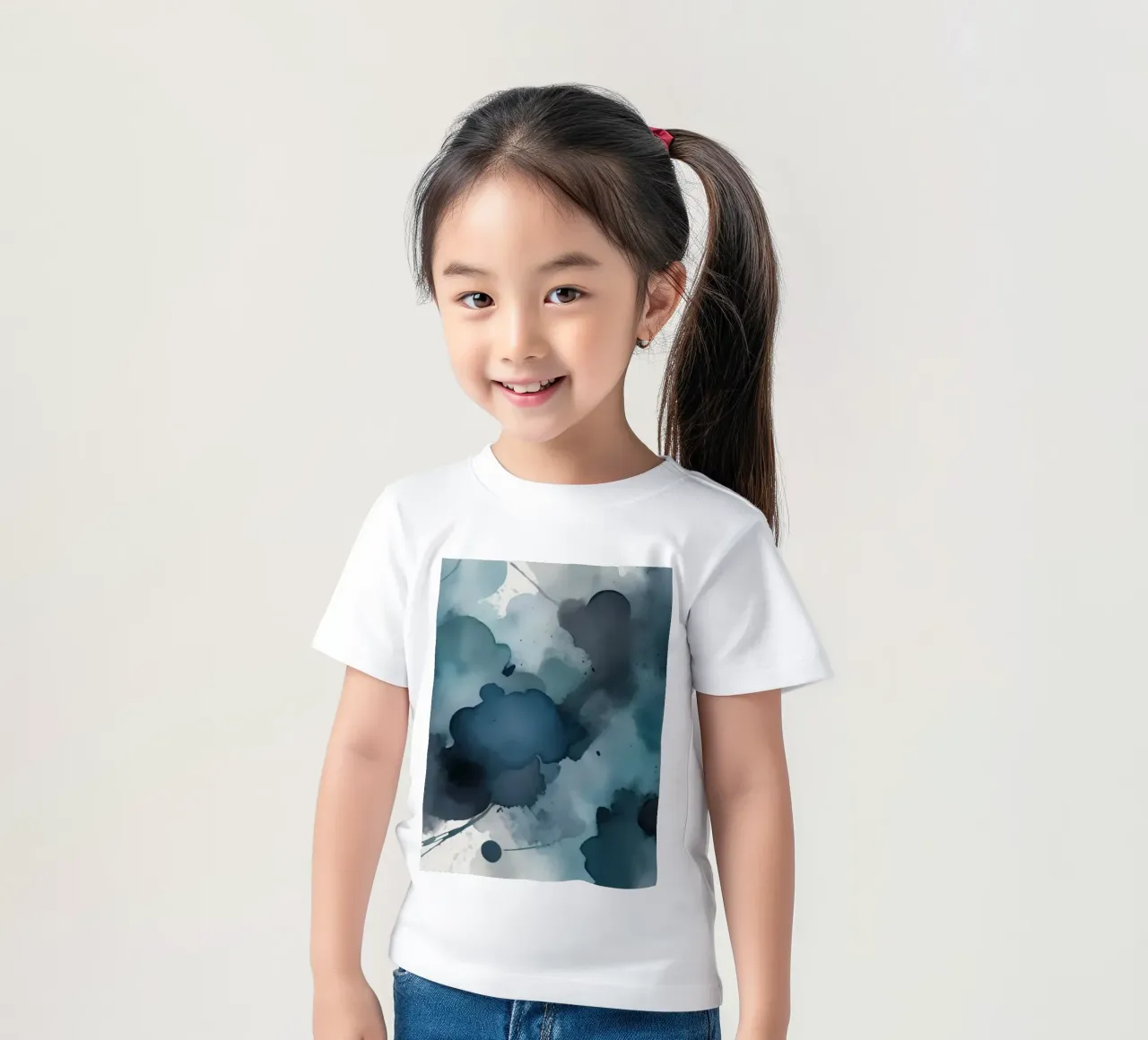 Colorful abstract background design with dynamic brush strok kids t-shirt by DesignDoodle