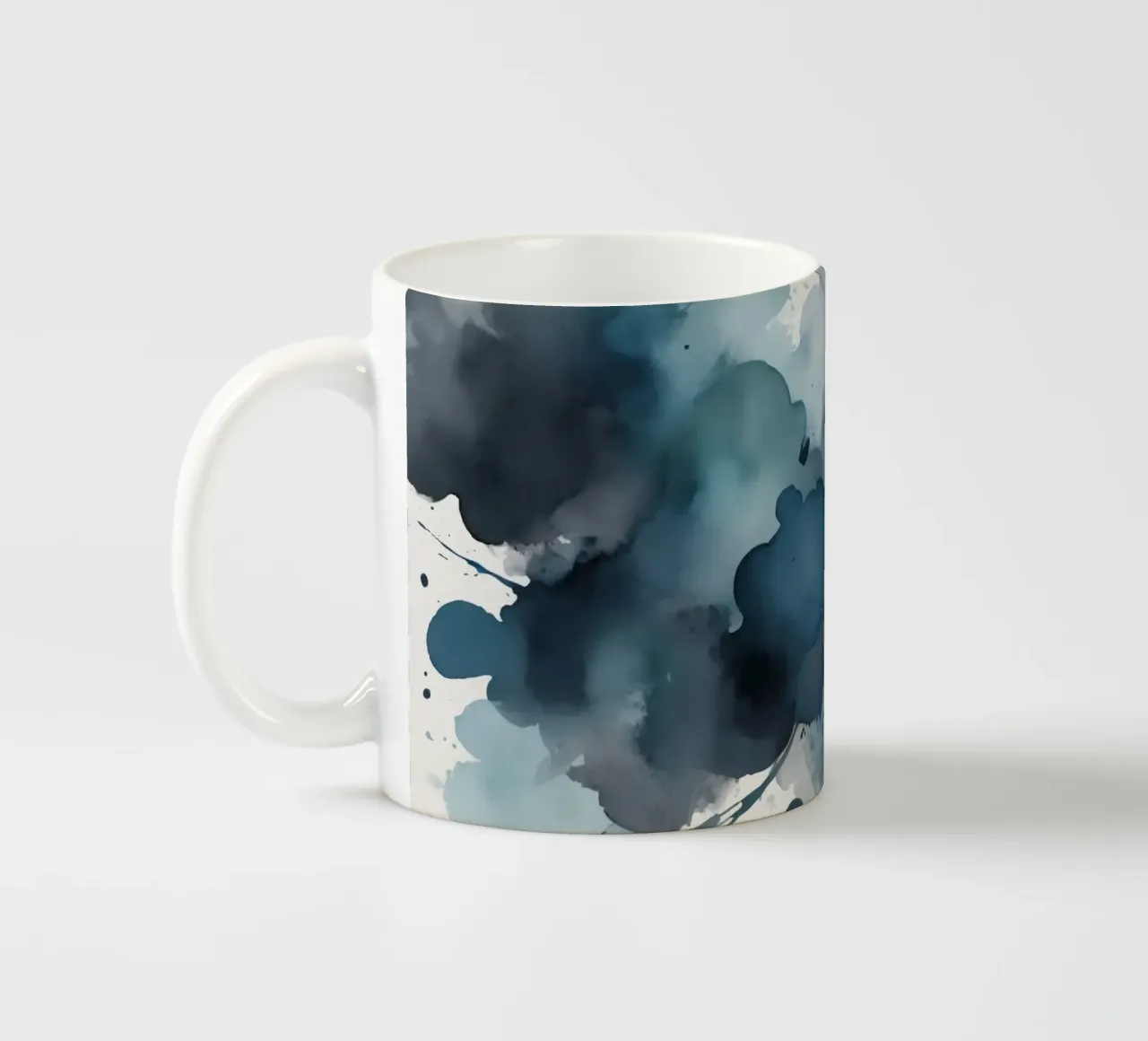 Colorful abstract background design with dynamic brush strok ceramic mug by DesignDoodle