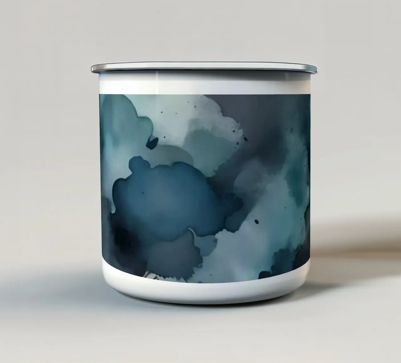 Colorful abstract background design with dynamic brush strok enamel mug by DesignDoodle