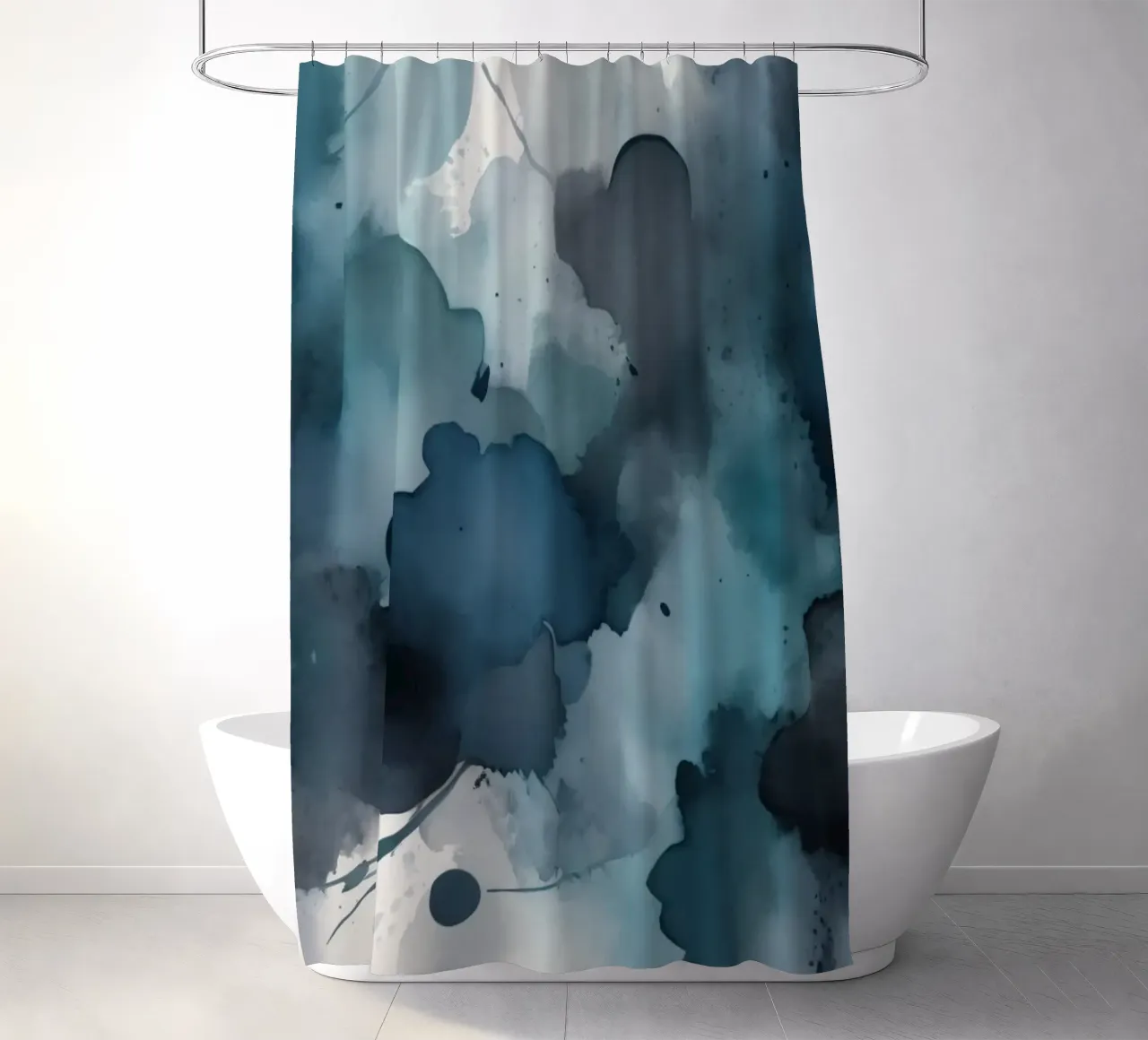 Colorful abstract background design with dynamic brush strok shower curtain by DesignDoodle