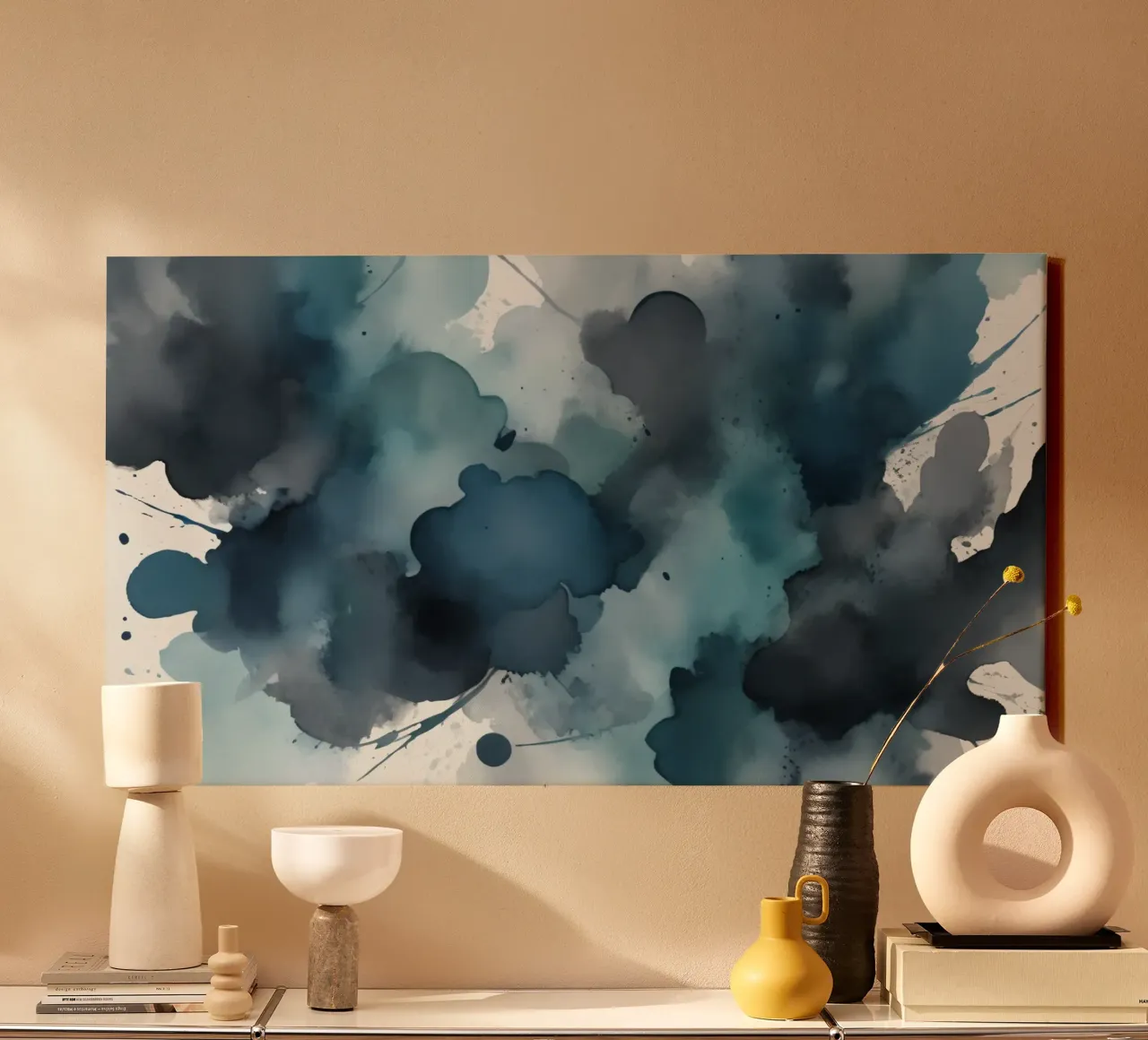 Colorful abstract background design with dynamic brush strok canvas by DesignDoodle