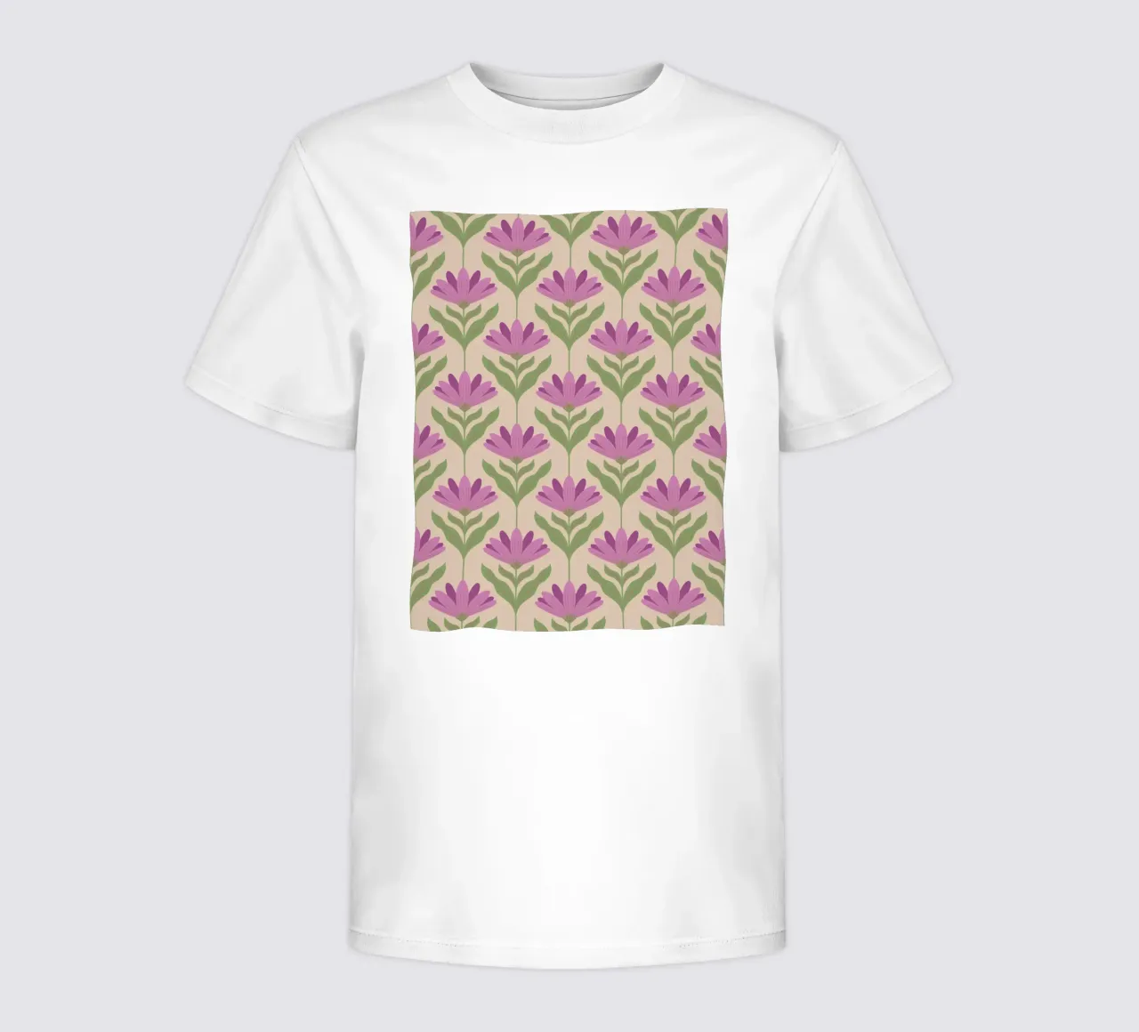 Violet Bloom - Kühnes botanisches Blumenmuster Kinder T-Shirt von Wackapacka