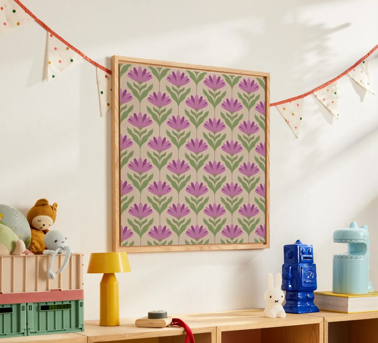 Violet Bloom - Bold Botanical Floral Pattern acrylic glass by Wackapacka