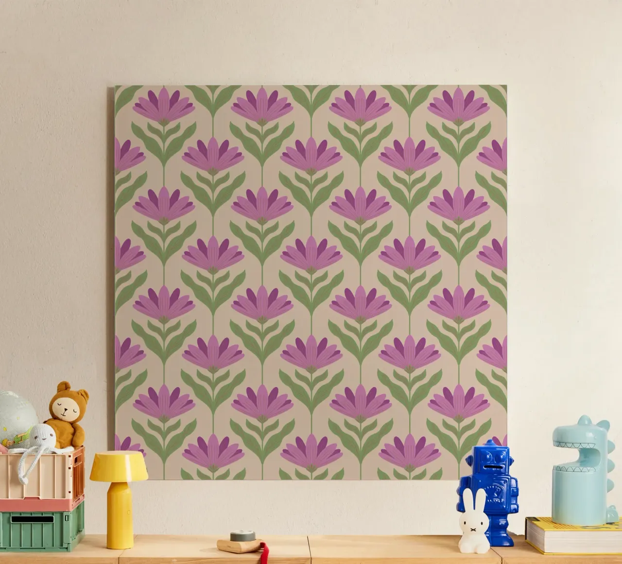 Violet Bloom - Bold Botanical Floral Pattern acrylic glass by Wackapacka
