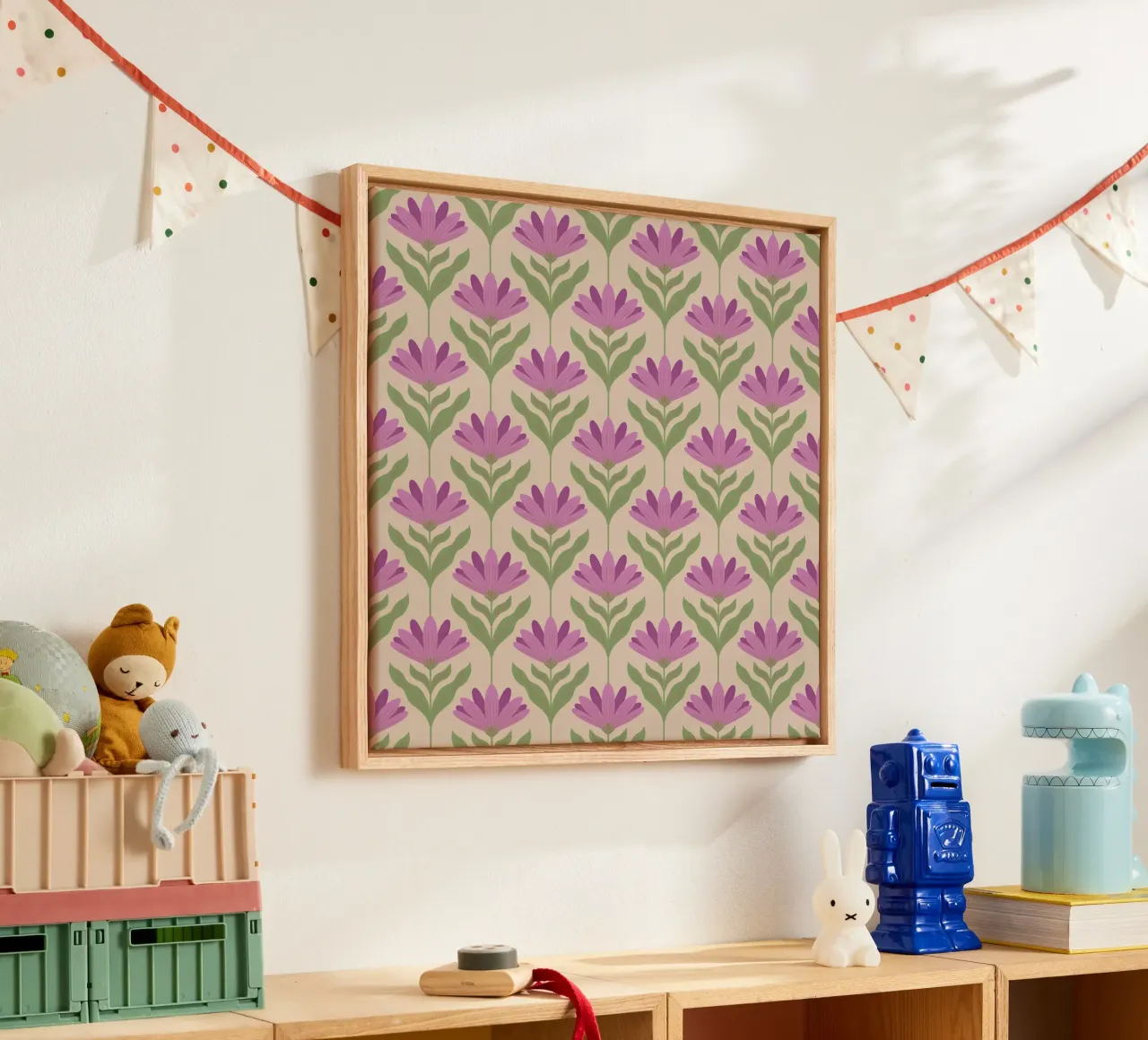 Violet Bloom - Bold Botanical Floral Pattern canvas by Wackapacka